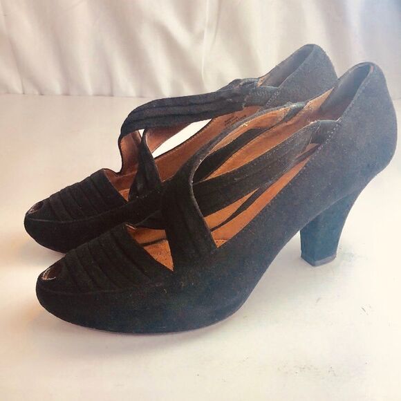 Gentle Souls Remody Black Suede Heels 9.5 … - Picture 2 of 5